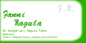 fanni magula business card